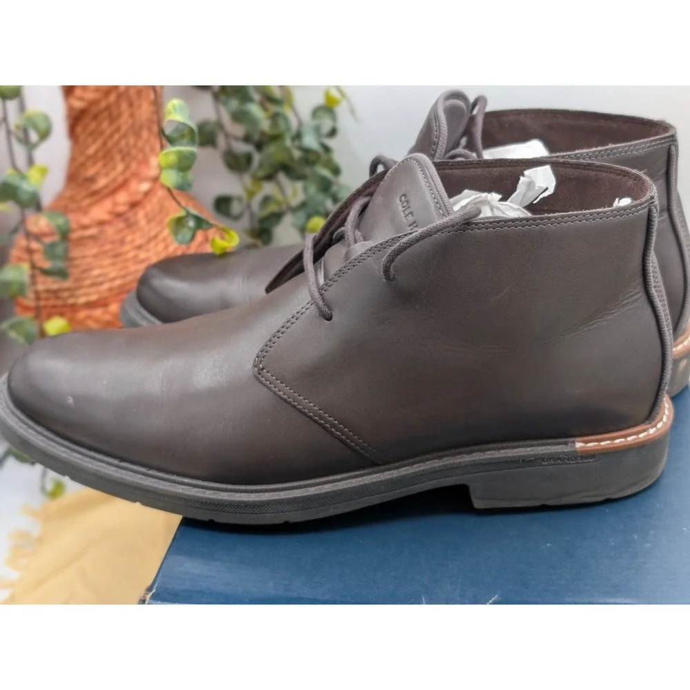 Men\'s Brown Leather Chukka Boots Cole Haan GO-TO Lace Size 12M Dark Roast C36529 Cole Haan Men main image 3